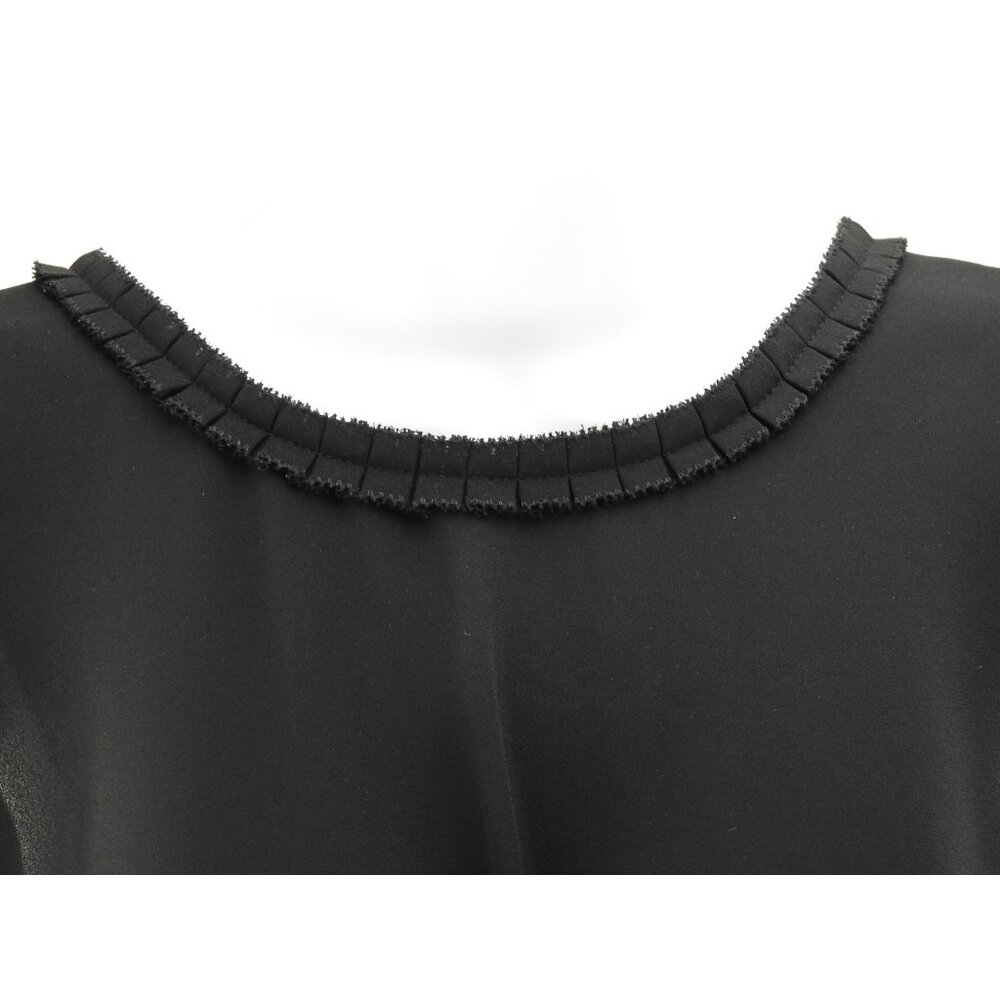 J Crew Black Sheer Lightweight Sleeveless Ruffle Trim Blouse Size 14 BusinessCas - Picture 11 of 11